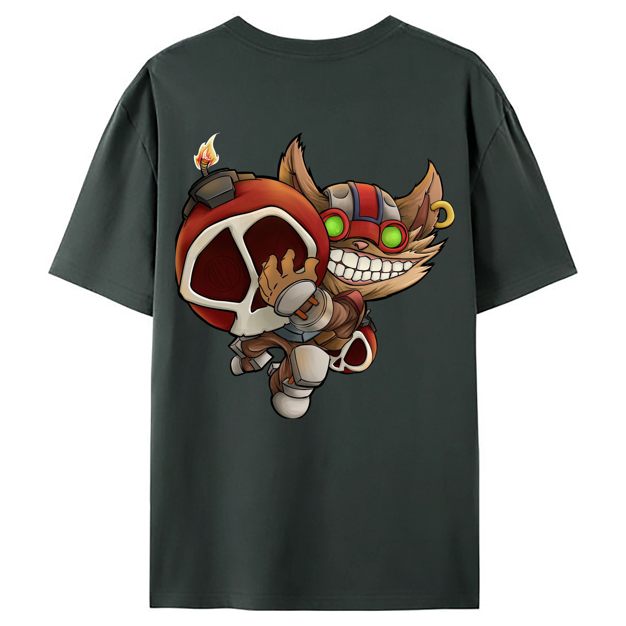 （画像用） リーグ・オブ・レジェンド League of Legends LOL 綿100％ メンズ半袖Tシャツ（バックプリント） 通気性